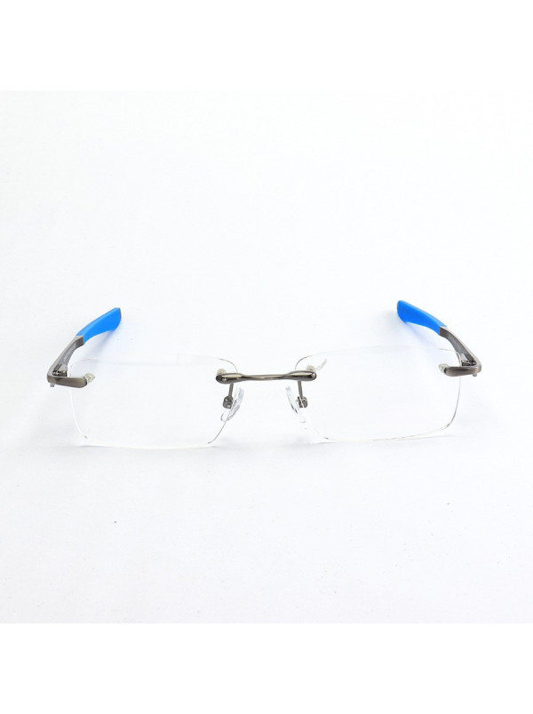 Armação de Óculos Flutuante Sem Aro Wingfold Grafite Azul Claro